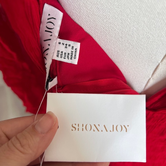 Long sleeve chiffon Red Mini Dress - Picture 7 of 14